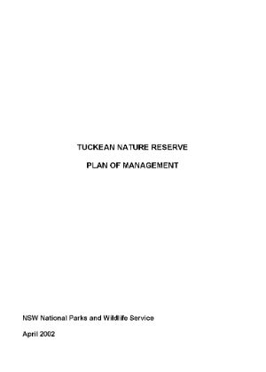 Tuckean Nature Reserve Plan of Management