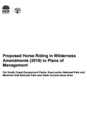 Proposed Horse Riding in Wilderness Amendments (2018) to Plans of Management