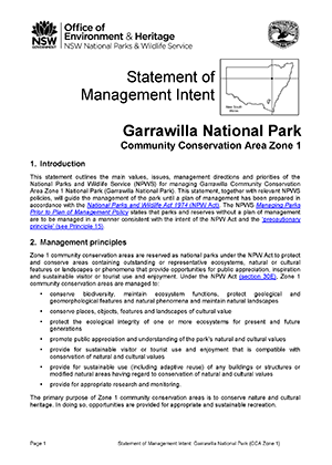Garrawilla National Park Statement of Management Intent