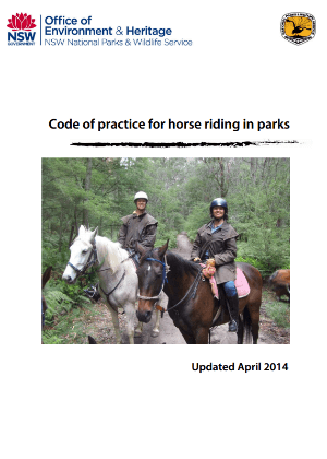 Code of practice for horse riding in parks  cover