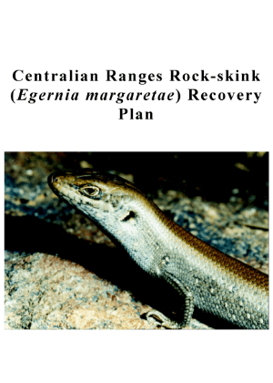 Centralian Ranges Rock-skink (Egernia margaretae) Recovery Plan cover.
