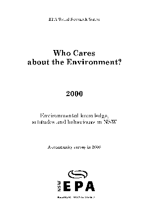Who Cares about the Environment 2000 cover
