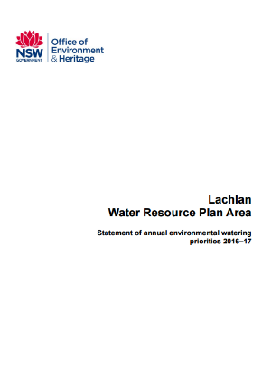 Lachlan Water Resource Plan Area Statement of annual environmental watering priorities 2016–17