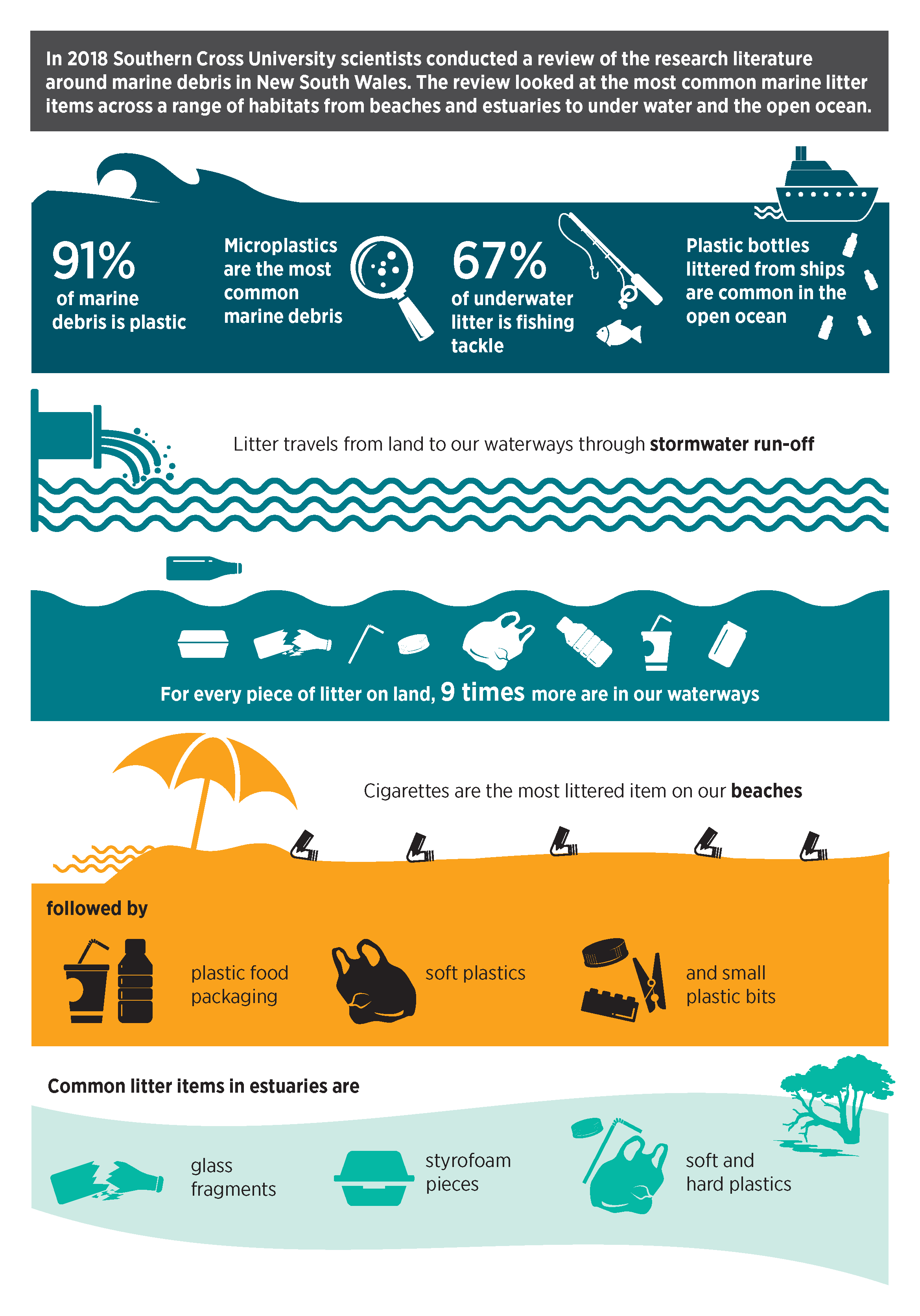 Snapshot of figures for items of marine debris in NSW