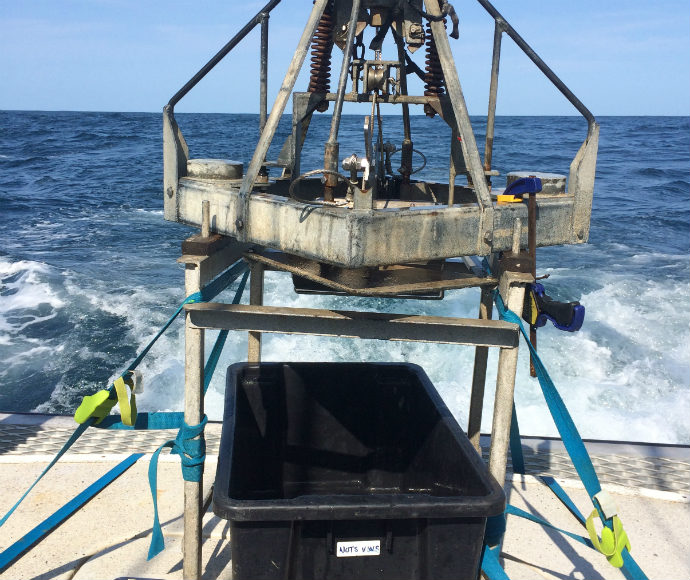 To test the accuracy of sonar how accurate the sonar work is we collect samples of seabed sediment using a Smith-MacIntyre sediment grab