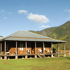 Kunderang East cedar slab homestead is available for holiday accommodation