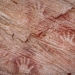 Aboriginal red orchre hand stencil, rock art. Mutawintji Historic Site is one of the most significant sacred places in the far west of New South Wales