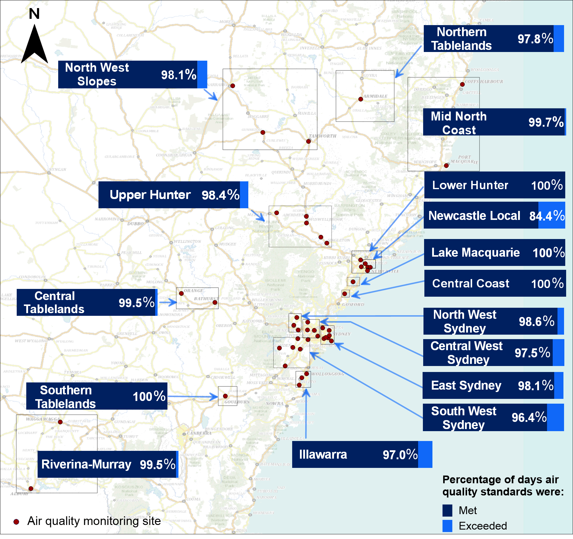 Regional summary map