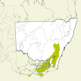 Map showing the South Eastern Highlands bioregion