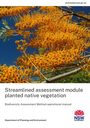 Streamlined assessment module planted native vegetation cover
