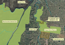 Map of Glenmore Park biobank site