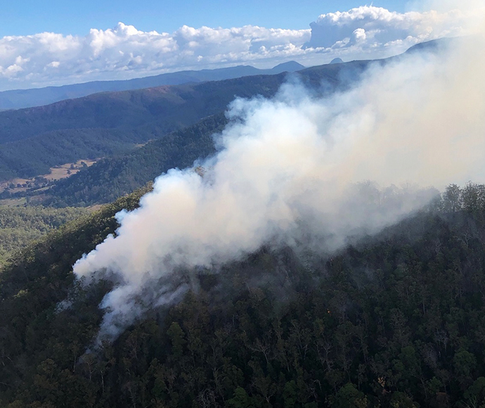 Border Ranges National Park, above Long Creek, hazard reduction burns 