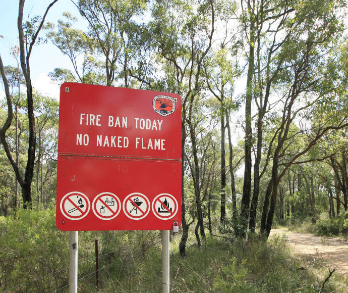 Fire Ban interpretive sign