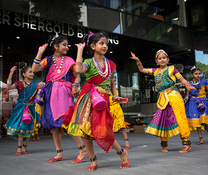 Local Indian dance group performing during Creativity Unleashed celebration day