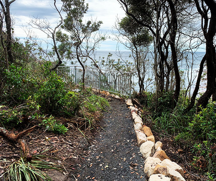 This section of the track provides views over Little Beach.