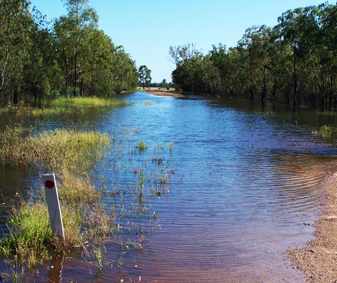 Floods in Budelah Nature Reserve. Kelvington Road North.