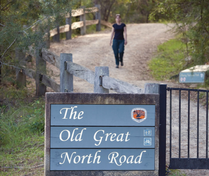 Sign for the Old Great North Road in Dharug National Park