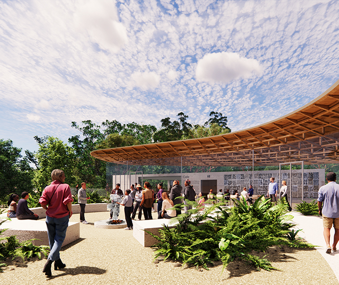 Artistic renditions of draft concept plans for the new Arc Rainforest Centre
