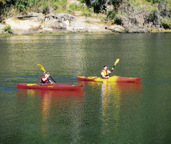 People kayaking on Middle Harbour Creek, Garigal National Park