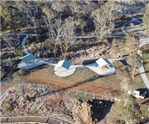 Aerial view of construction of new visitor facilities at Ebor Falls