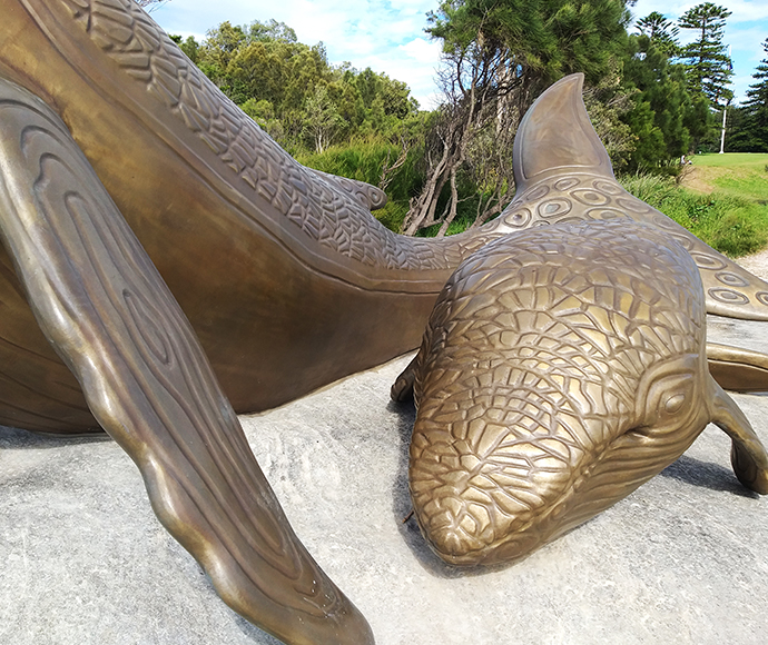 Whale sculptures in Kurnell, Kamay Botany Bay National Park