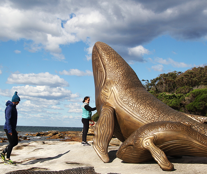 Whale sculptures in Kurnell Area, Kamay Botany Bay National Park