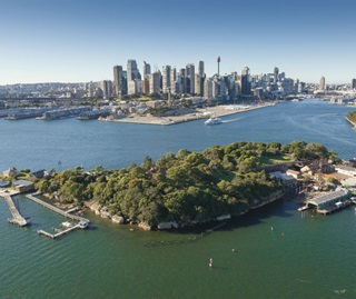 Goat Island aerial view, Sydney Harbour National Park
