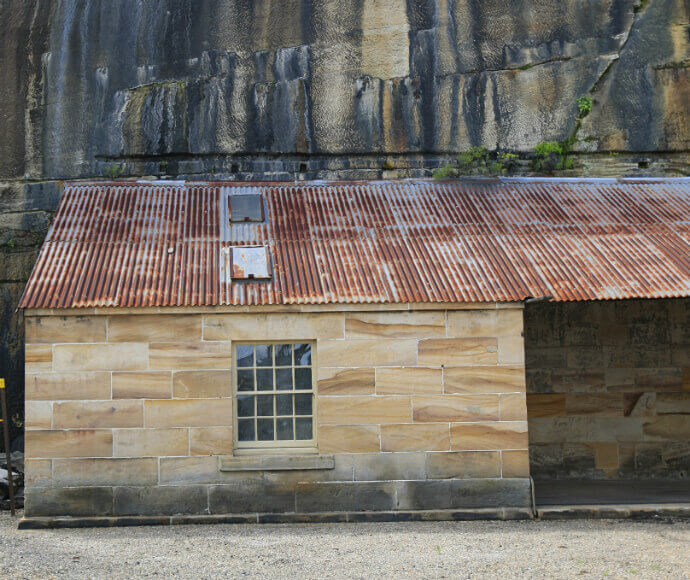 Sandstone buildings Goat Island, Sydney Harbour National Park