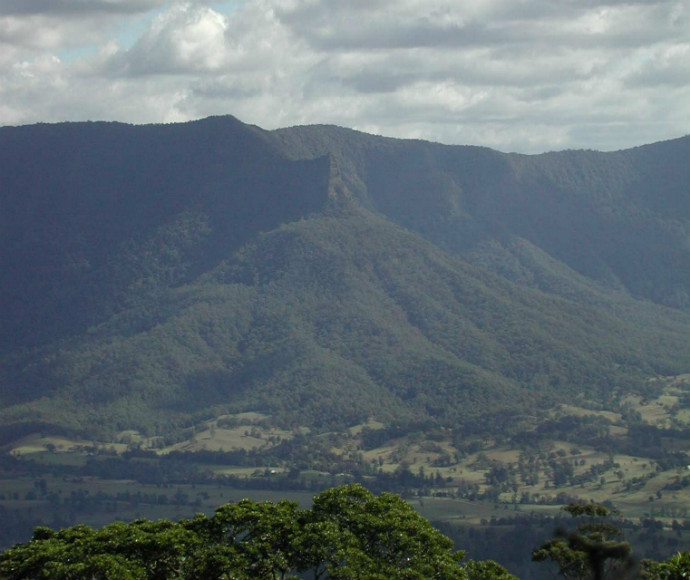 View to the Pinnacle from Wollumbin National Park formally known as Mt Warning National Park