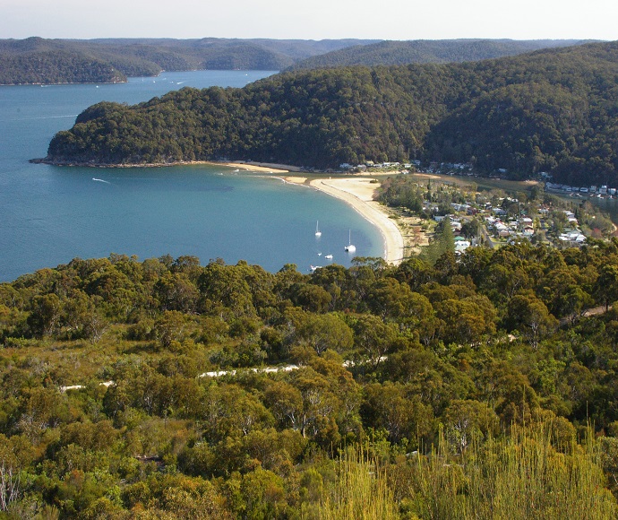 Patonga from Wave Rock, view to Hawkesbury River Brisbane Water National Park