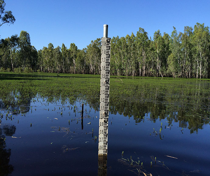 flow monitoring equipment in waterway in the central murray region