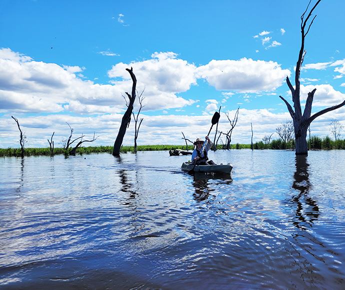 Field staff checking the status of colonial waterbirds in the days leading up to the EWAG – Monkeygar Swamp