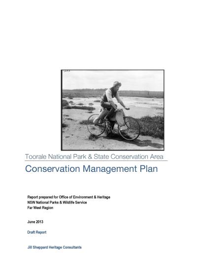 Toorale National Park and State Conservation Area Conservation Management Plan