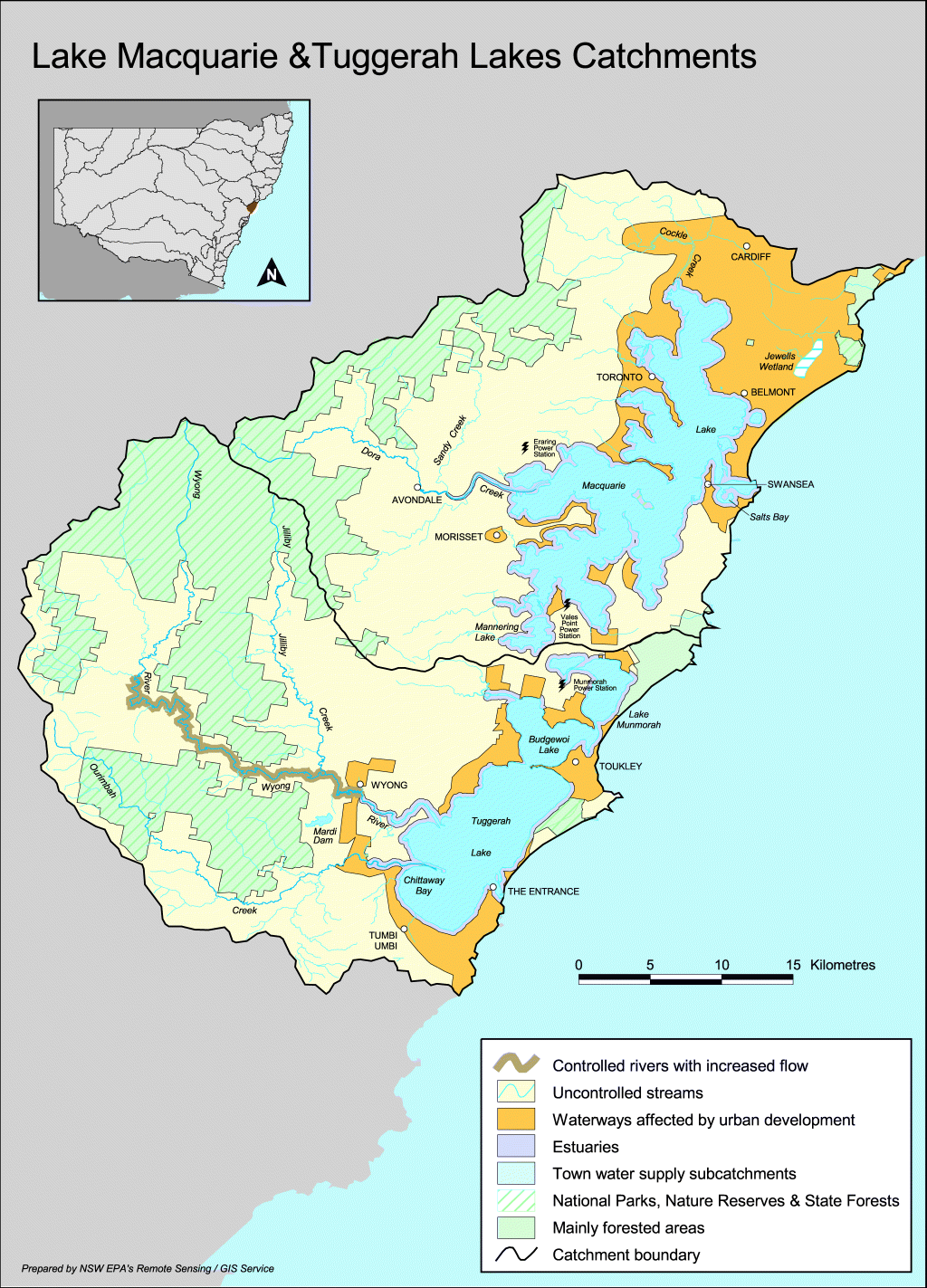 map of lake macquarie nsw Lake Macquarie And Tuggerah Lake Catchment Map map of lake macquarie nsw