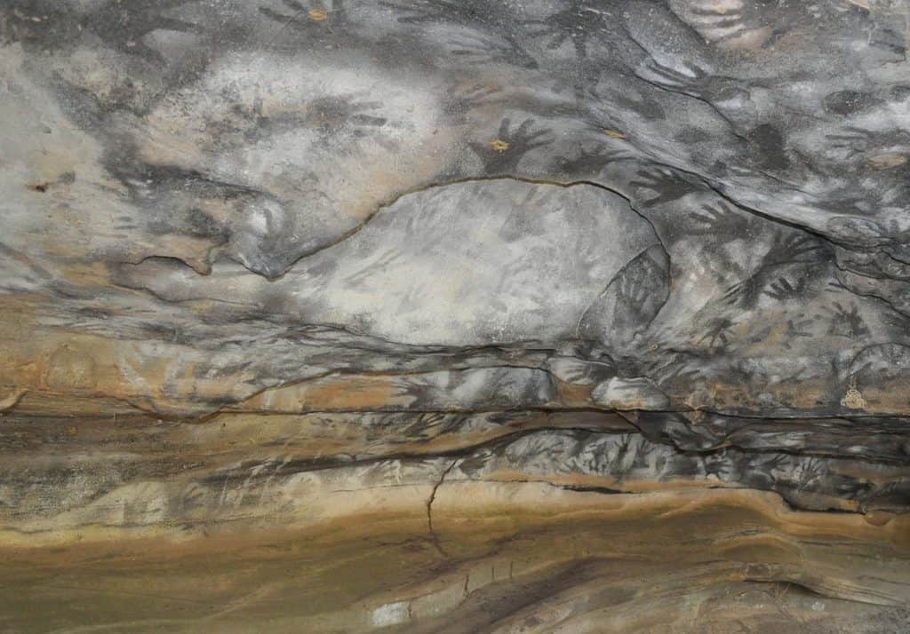Cave displaying Indigenous hand prints