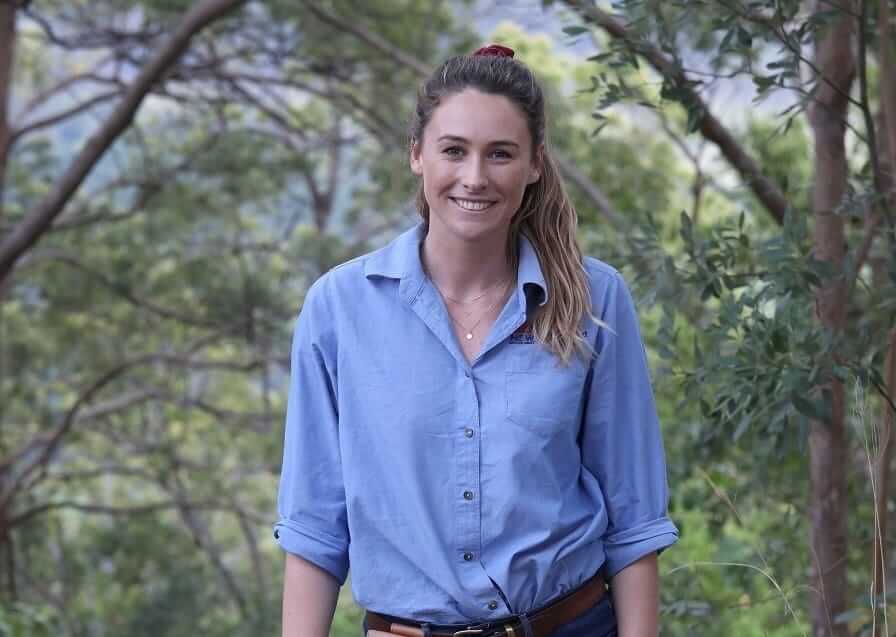 Amy Hockings, Biosecurity Officer, Local Land Services, with a koala