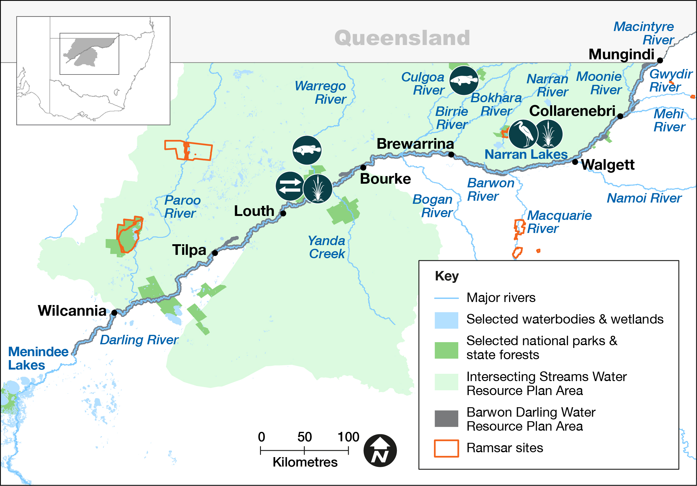 Watering events are expected to occur on the Barwon, Culgoa and Warrego Rivers