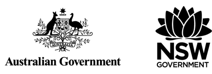 Australian Government logo and NSW Government logo in black color png format