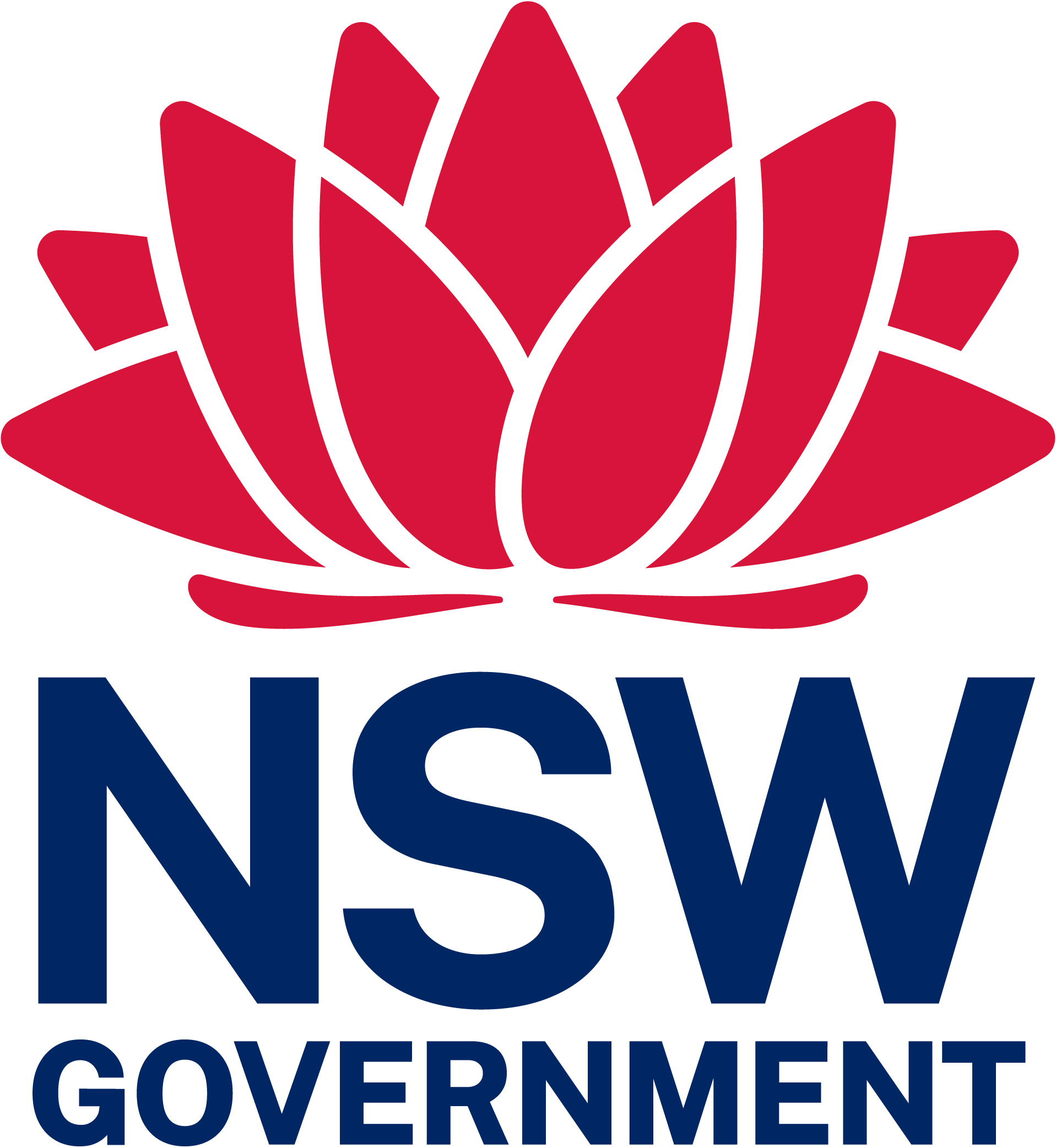 NSW Government waratah colour logo featuring a stylised red Waratah flower with the text 'NSW Government' below it.