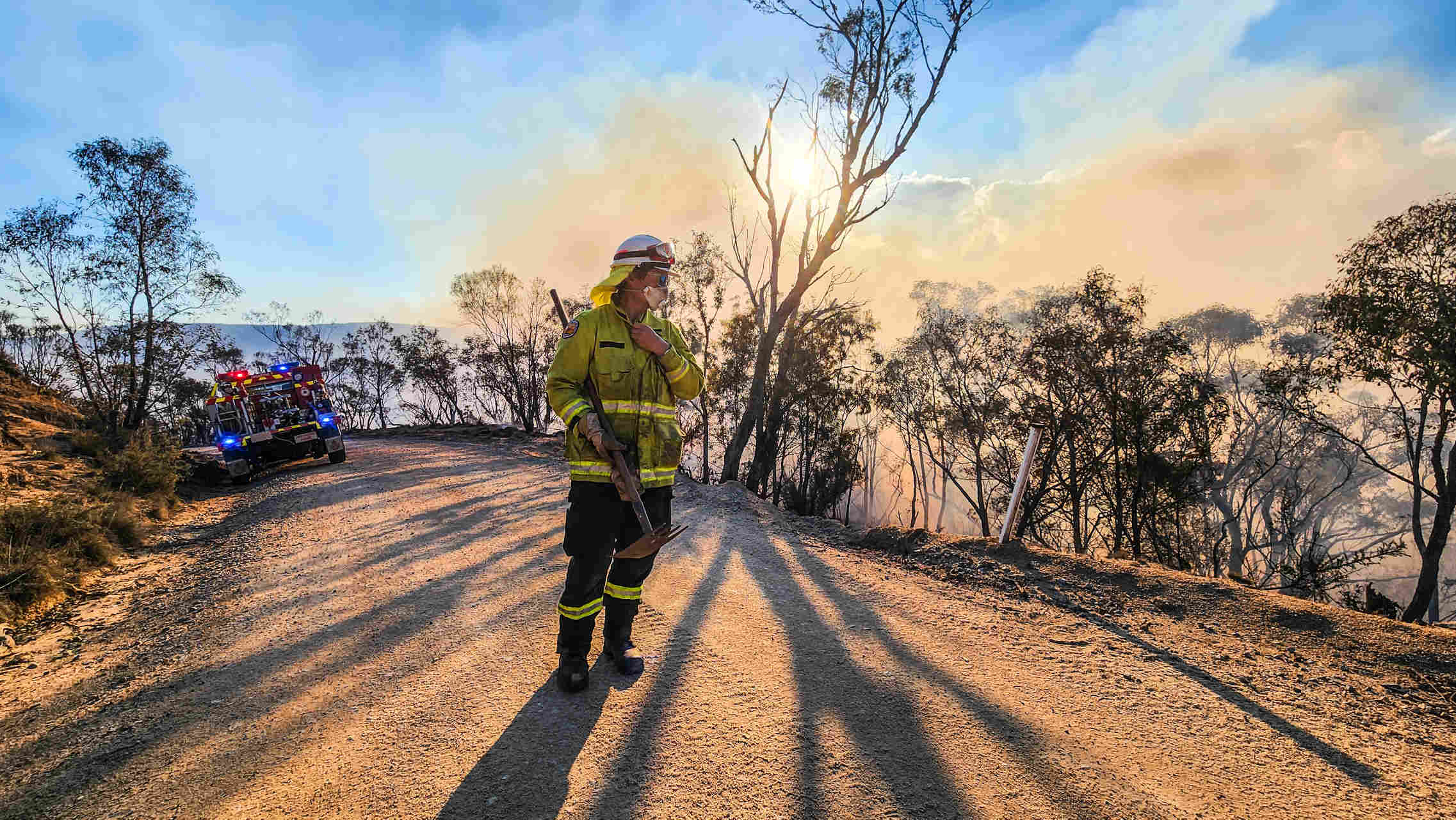 Female firefighter working on hazard reduction burn in Kosciuszko National Park