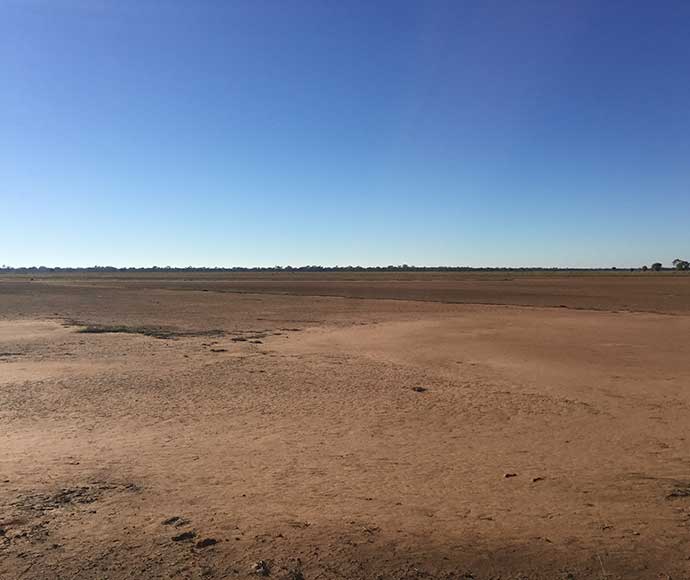 Scald seen at Marra Creek worn flat by wind and water erosion.
