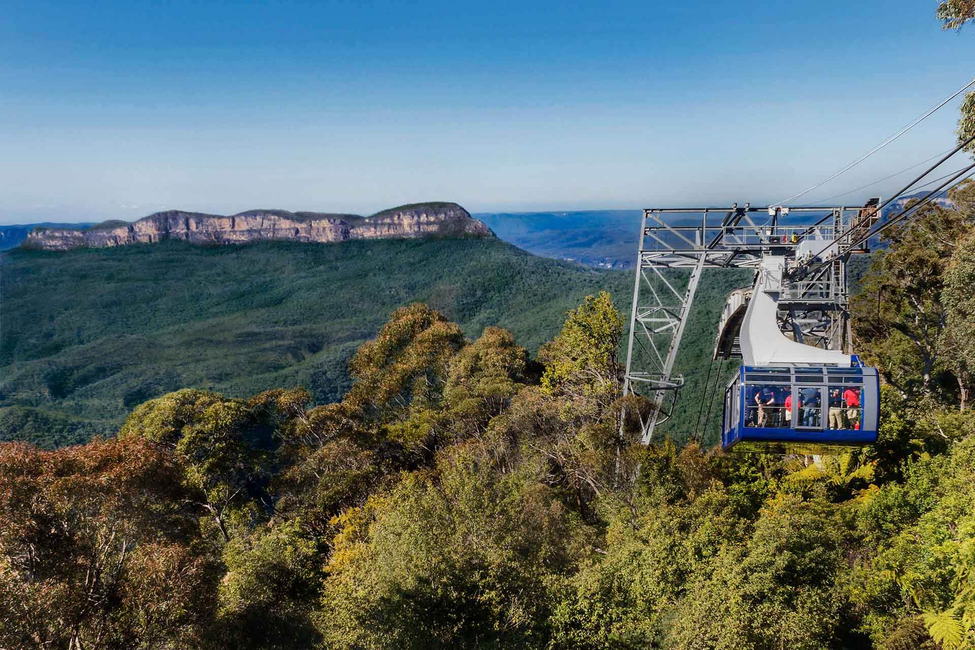 Scenic railway car at the Blue Mountains