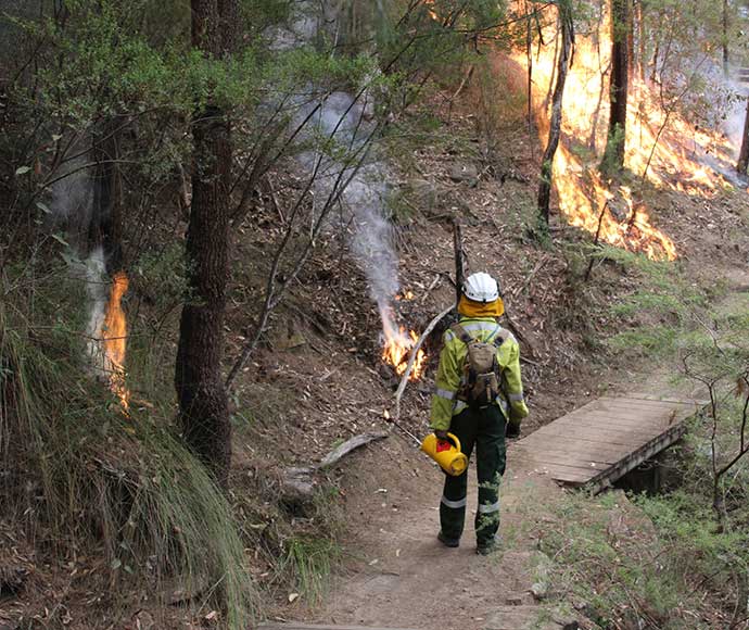 Smoke over the mountains following aerial incendiary hazard reduction burn Bull Station