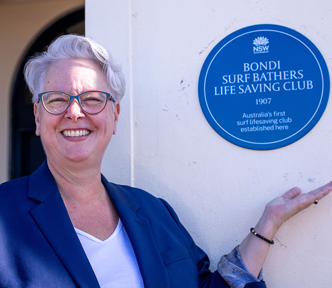Minister for Heritage Penny Sharpe, Bondi Surf Bathers' Life Saving Club Blue Plaque