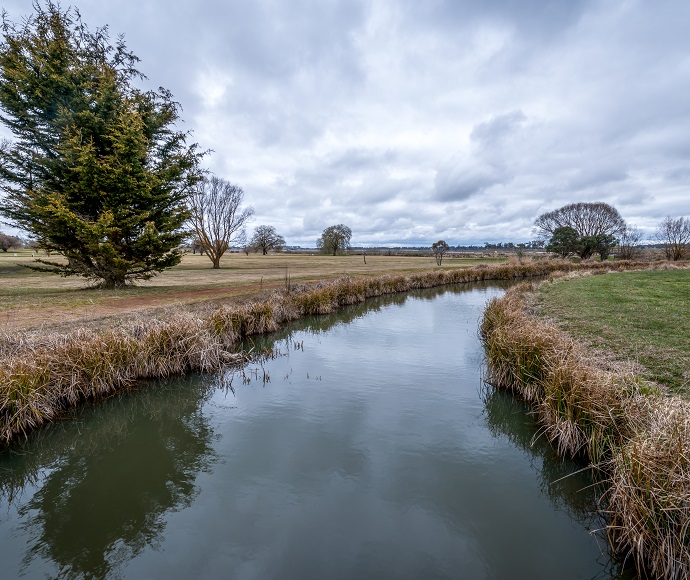 View along the lagoon from the bird-hide at Mother of Ducks Lagoon Nature Reserve