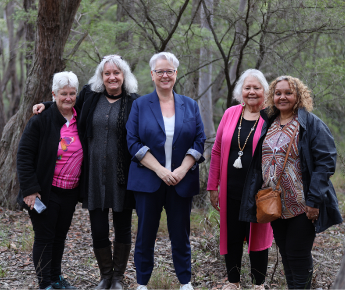 Five women standing together at the Butterfly Cave