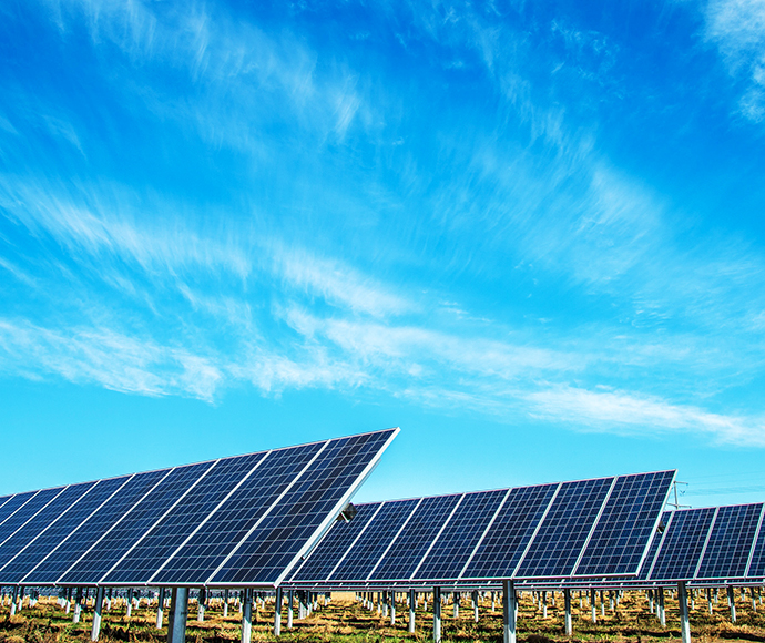 Solar farm solar panels