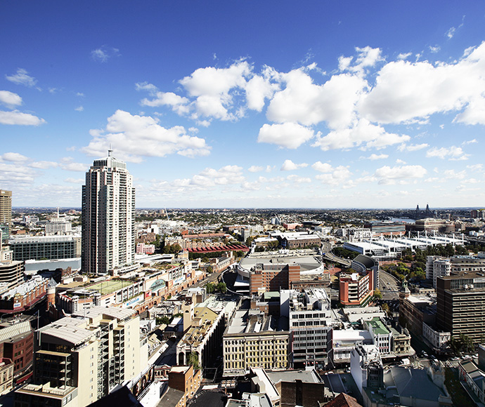 Clear skies over Sydney indicating low pollution